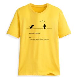 hot new!! summer loose funny t-shirt t-shirt men's print t, you are offline t-shirt