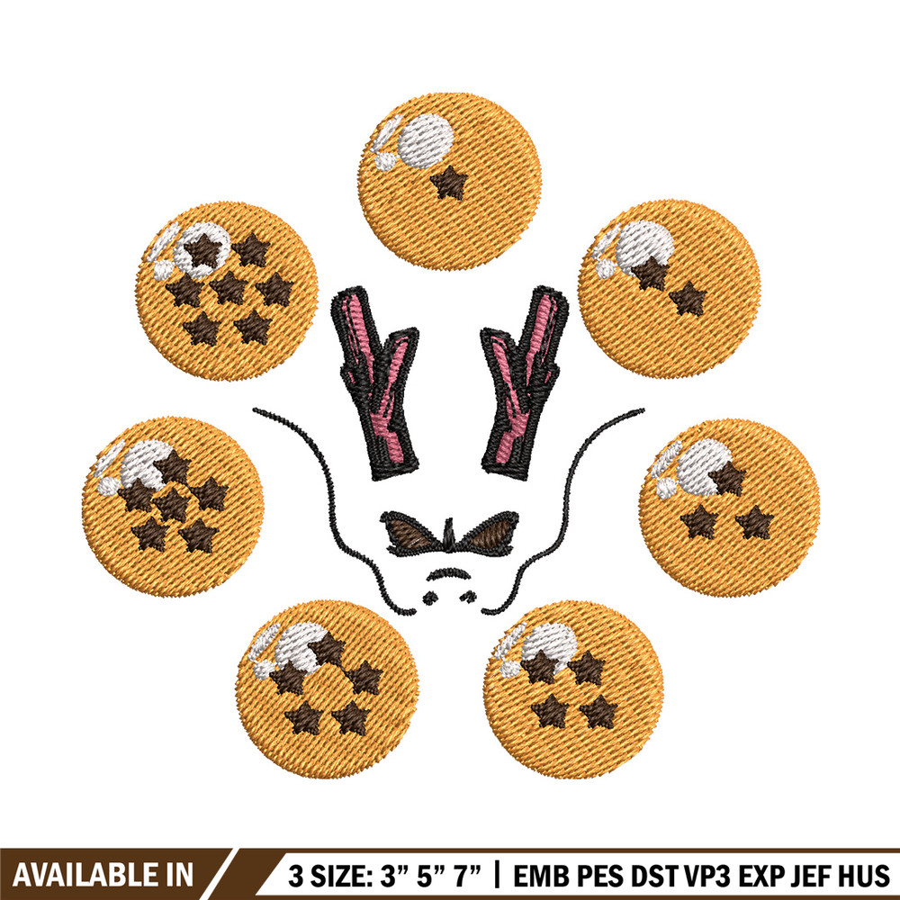 7 ball embroidery design, Dragonball embroidery, Anime design, Embroidery shirt, Embroidery file,Digital download.jpg