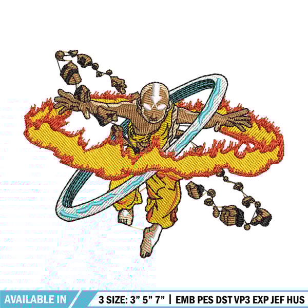 Aang embroidery design, Avatar embroidery, Anime design, Embroidery shirt, Embroidery file, Digital download.jpg