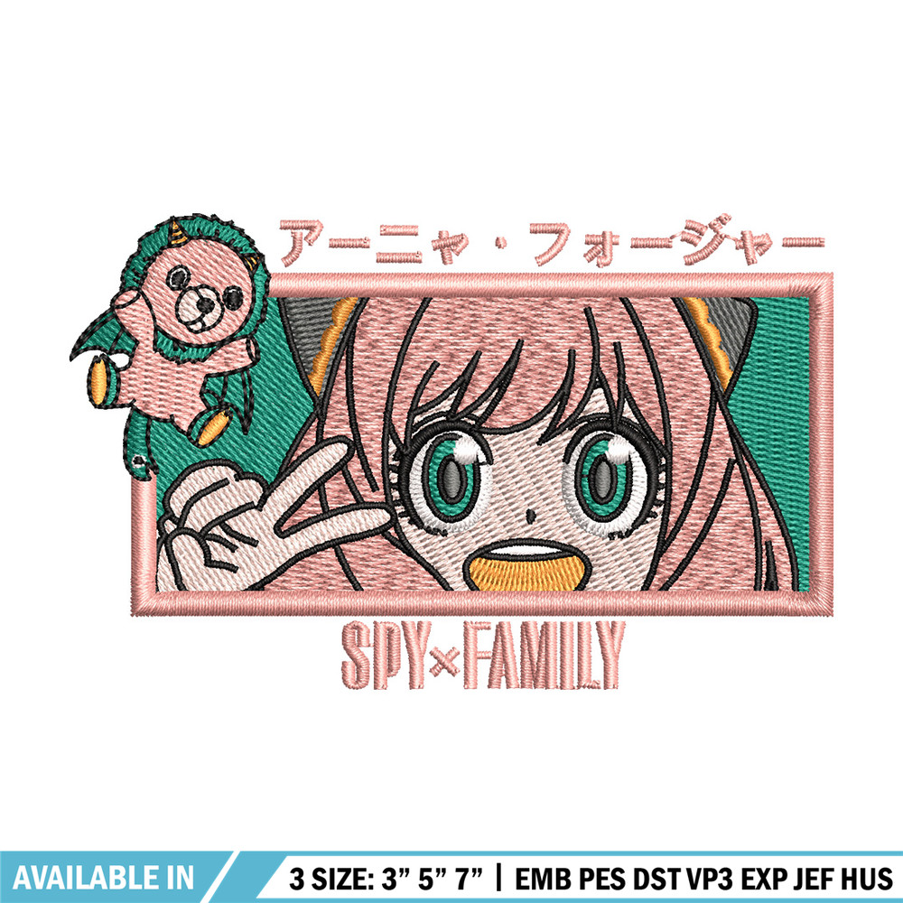 Anya frame embroidery design, Spy family embroidery, Anime design, Embroidery shirt, Embroidery file, Digital download.jpg