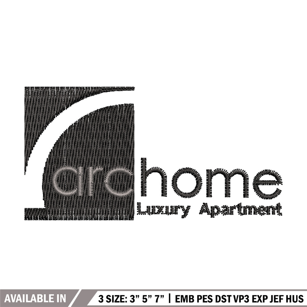 Archome Luxury Apartment Logo embroidery design, logo embroidery, Embroidery file, logo design, Instant download..jpg