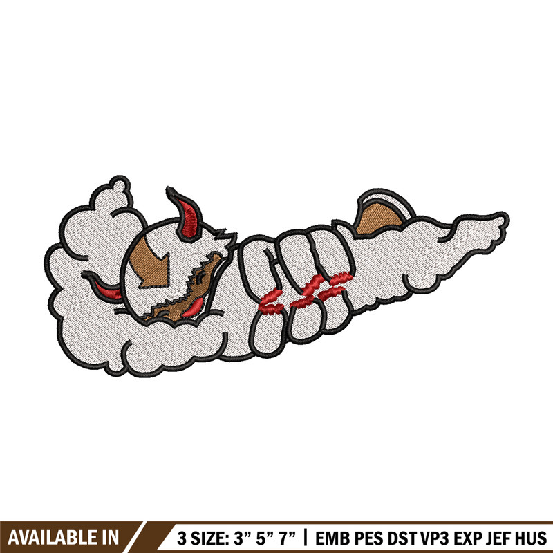 Appa x Nike embroidery design, avatar cartoon embroidery, nike design, Logo shirt, cartoon shirt, digital download.jpg
