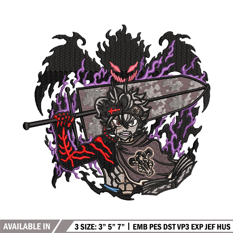 Asta demon embroidery design, Black clover embroidery, Anime design, Embroidery shirt, Embroidery file, Digital download.jpg