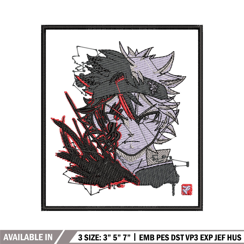 Asta poster embroidery design, Black clover embroidery, Anime design, Embroidery shirt, Embroidery file,Digital download.jpg
