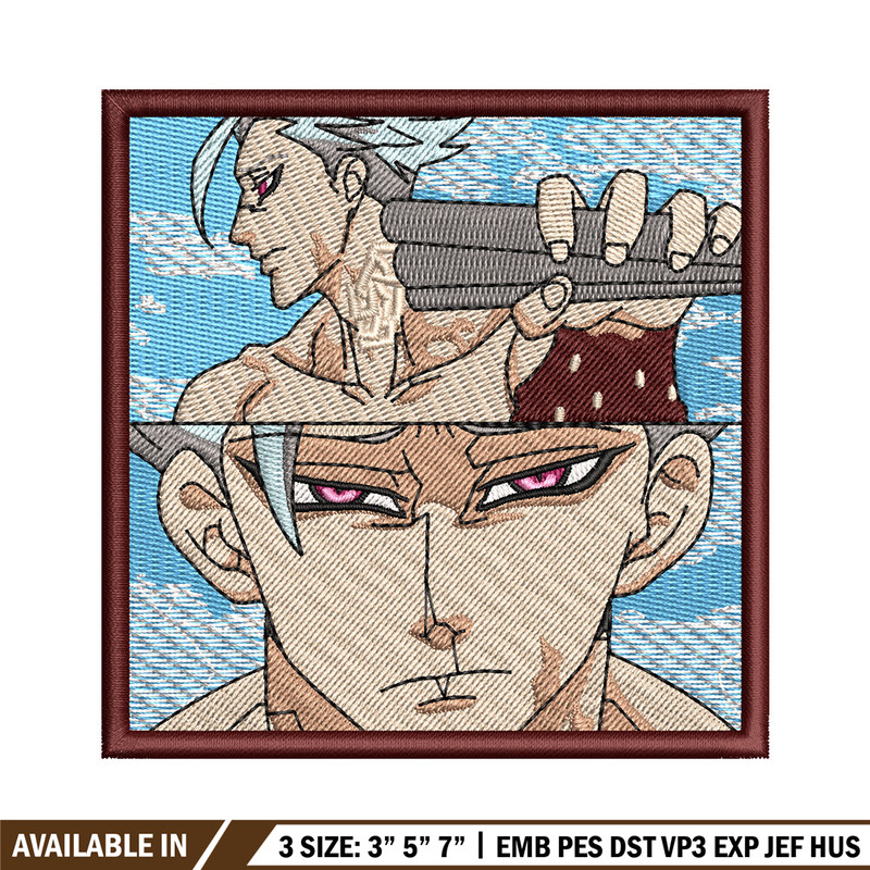 Ban rectangle embroidery design, Meliodas embroidery, Anime design, Embroidery shirt, Embroidery file, Digital download.jpg