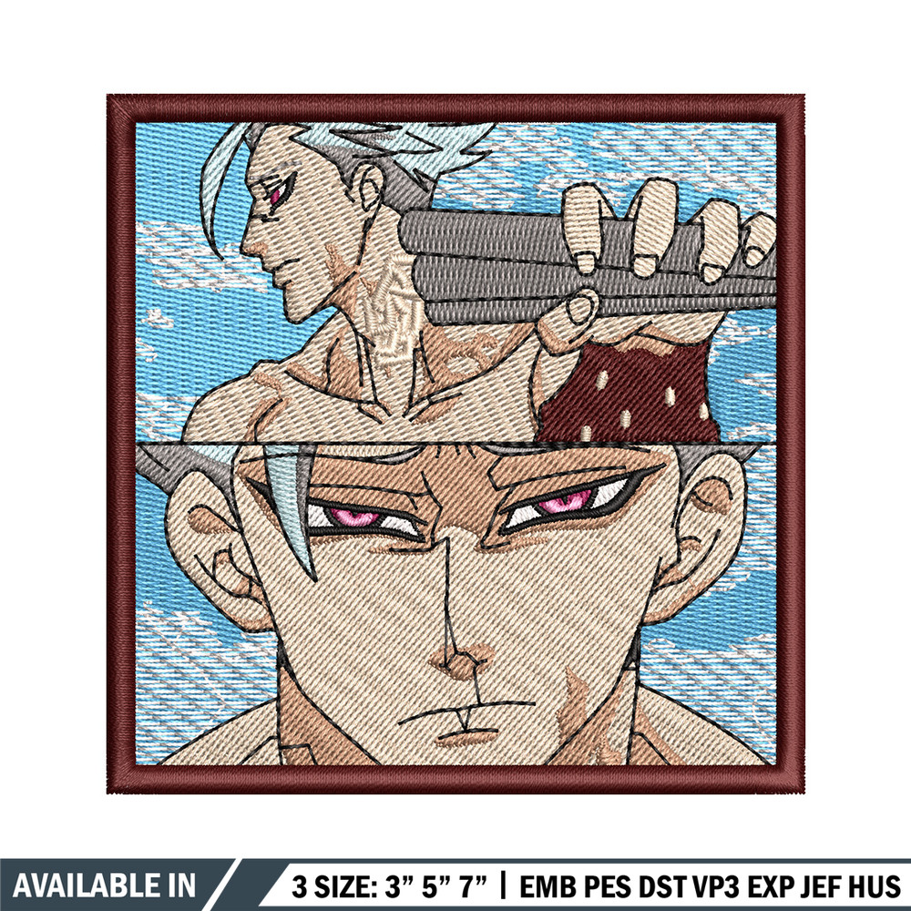 Ban rectangle embroidery design, Meliodas embroidery, Anime design, Embroidery shirt, Embroidery file, Digital download.jpg