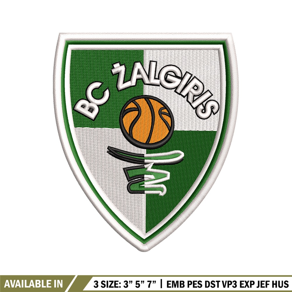 Bc zalgiris embroidery design, Logo embroidery, Embroidery file, Embroidery shirt, Emb design, Digital download.jpg