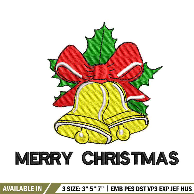 Bells chrismas embroidery design, Chrismas embroidery, Emb design, Embroidery shirt, Embroidery file, Digital download.jpg