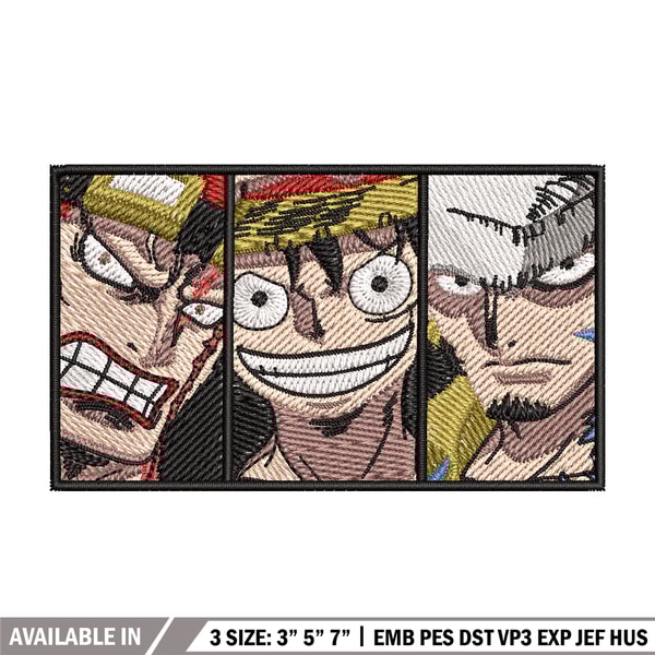 Big 3 priate embroidery design, One piece embroidery, Anime design, Embroidery shirt, Embroidery file,Digital download.jpg