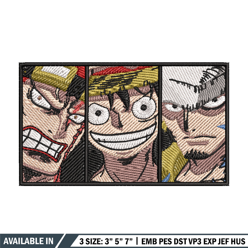 Big 3 priate embroidery design, One piece embroidery, Anime design, Embroidery shirt, Embroidery file,Digital download.jpg