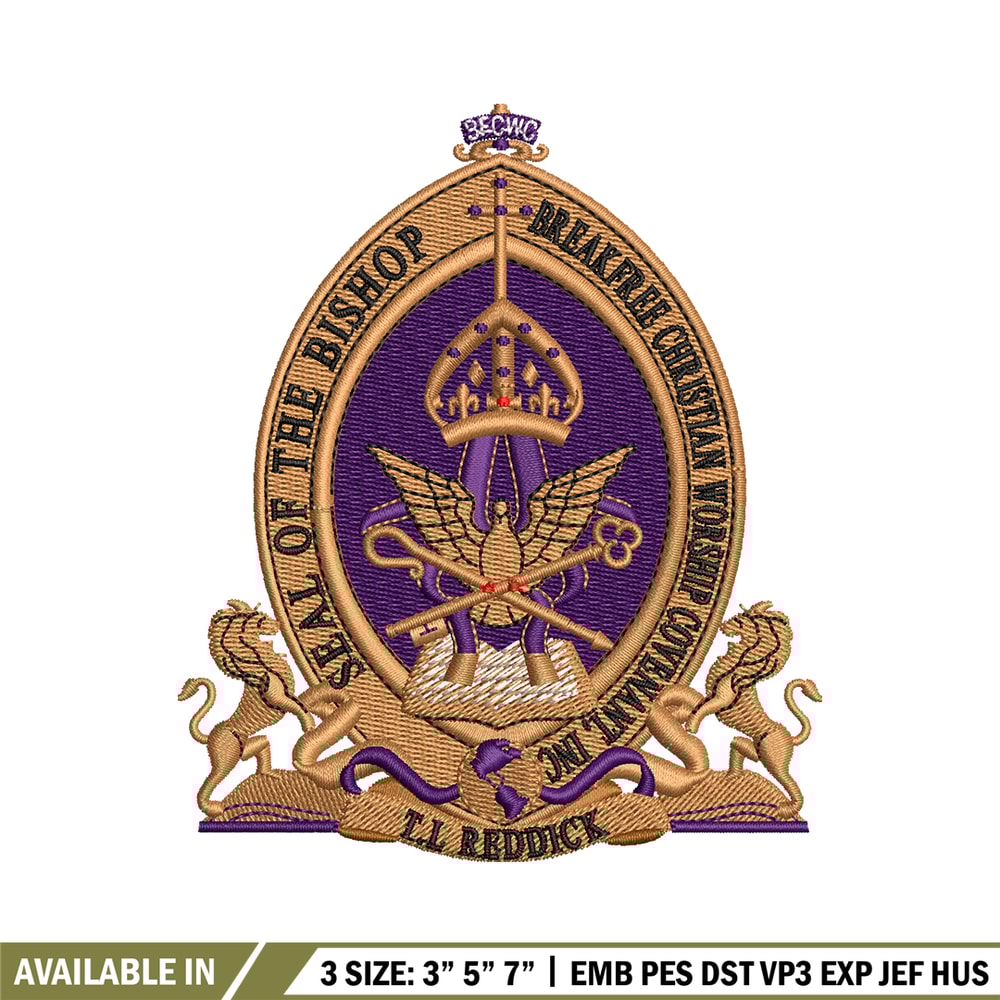 Bishop Seal Logo embroidery design, logo embroidery, Embroidery file, logo design, logo shirt, Instant download..jpg