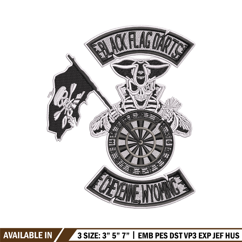 Black Dart Flag embroidery design, Priate embroidery, Embroidery file, Embroidery shirt, Emb design, Digital download.jpg
