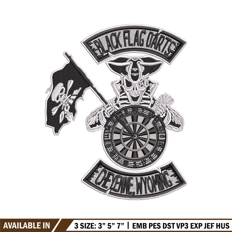 Black Dart Flag embroidery design, Priate embroidery, Embroidery file, Embroidery shirt, Emb design, Digital download.jpg