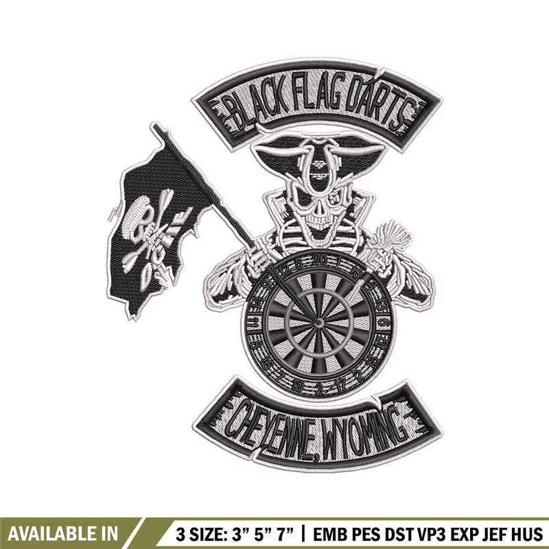 Black Dart Flag embroidery design, Priate embroidery, Embroidery file, Embroidery shirt, Emb design, Digital download.jpg