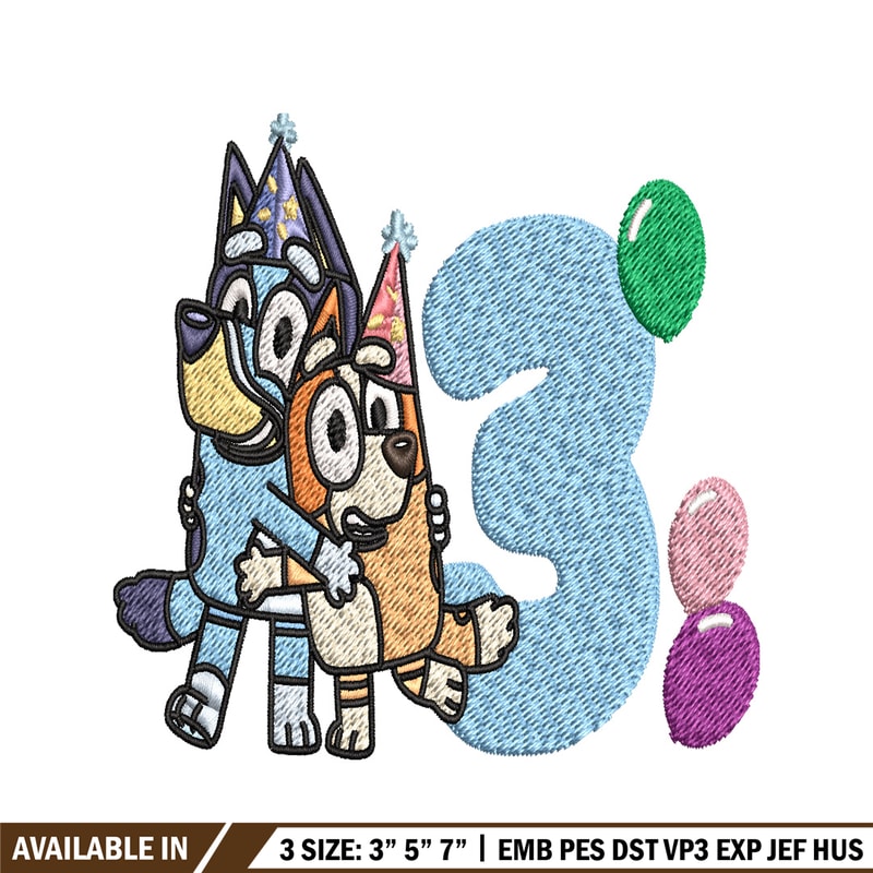 Bluey Bingo 2nd Birthday Embroidery, Bluey Cartoon Embroidery, Disney Embroidery, Embroidery File, digital download..jpg