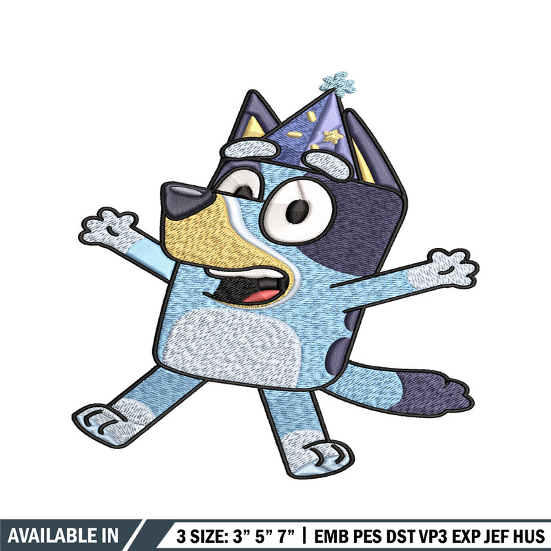 Bluey Happy birthday Embroidery, Bluey Cartoon Embroidery, Disney Embroidery, Embroidery File, digital download..jpg
