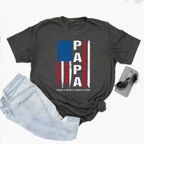 papa shirt, independence day for grandpa, gift from children to grandpa, dad shirt, happy father's day, 4th july shirt