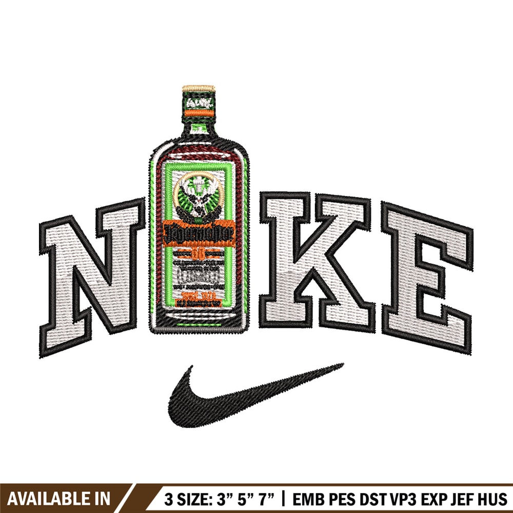 Bottle x nike logo embroidery design, Nike embroidery, Embroidery file, Embroidery shirt, Nike design, Digital download.jpg