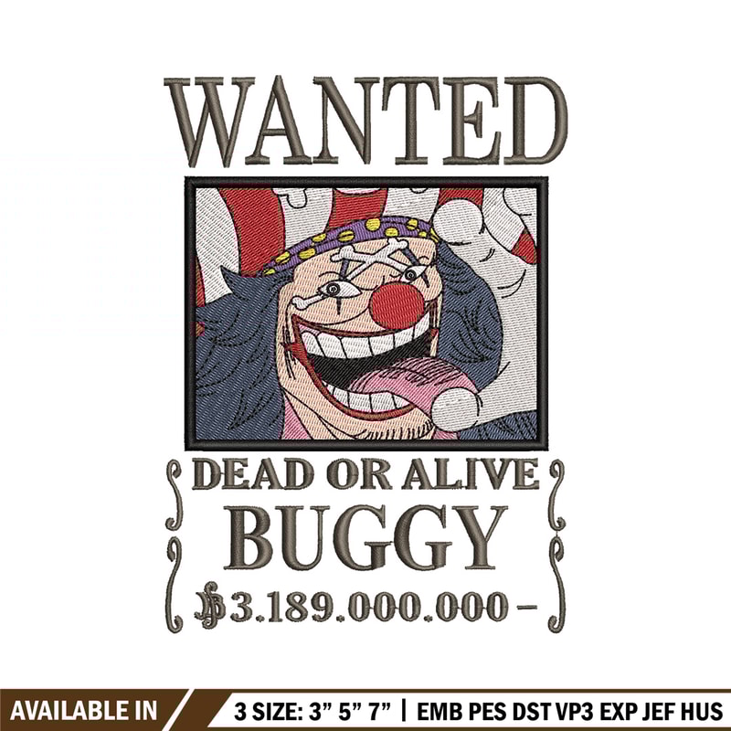 Bounty buggy embroidery design, One piece embroidery, Anime design, Embroidery shirt, Embroidery file,Digital download.jpg