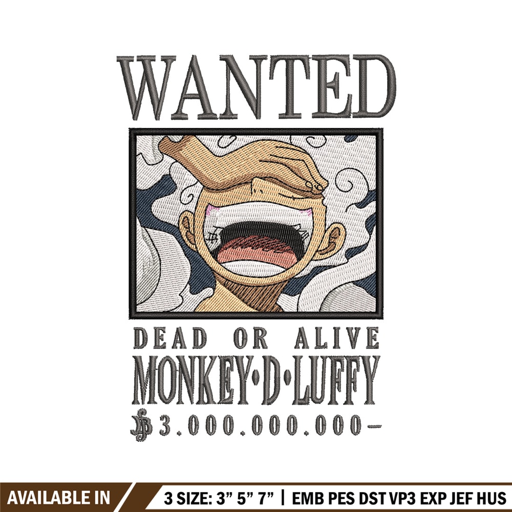 Bounty joyboy embroidery design, One piece embroidery, Anime design, Embroidery shirt, Embroidery file,Digital download.zip.jpg