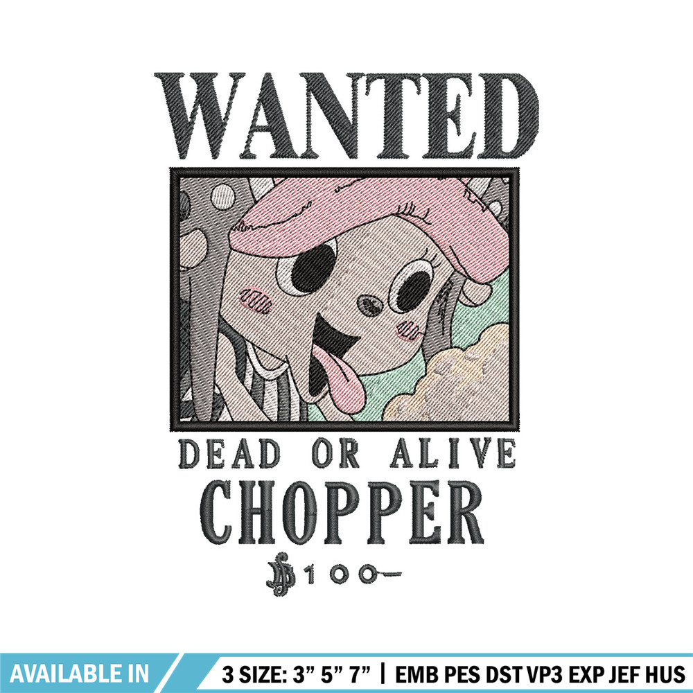 Bounty chopper embroidery design, One piece embroidery, Anime design, Embroidery shirt, Embroidery file,Digital download.jpg