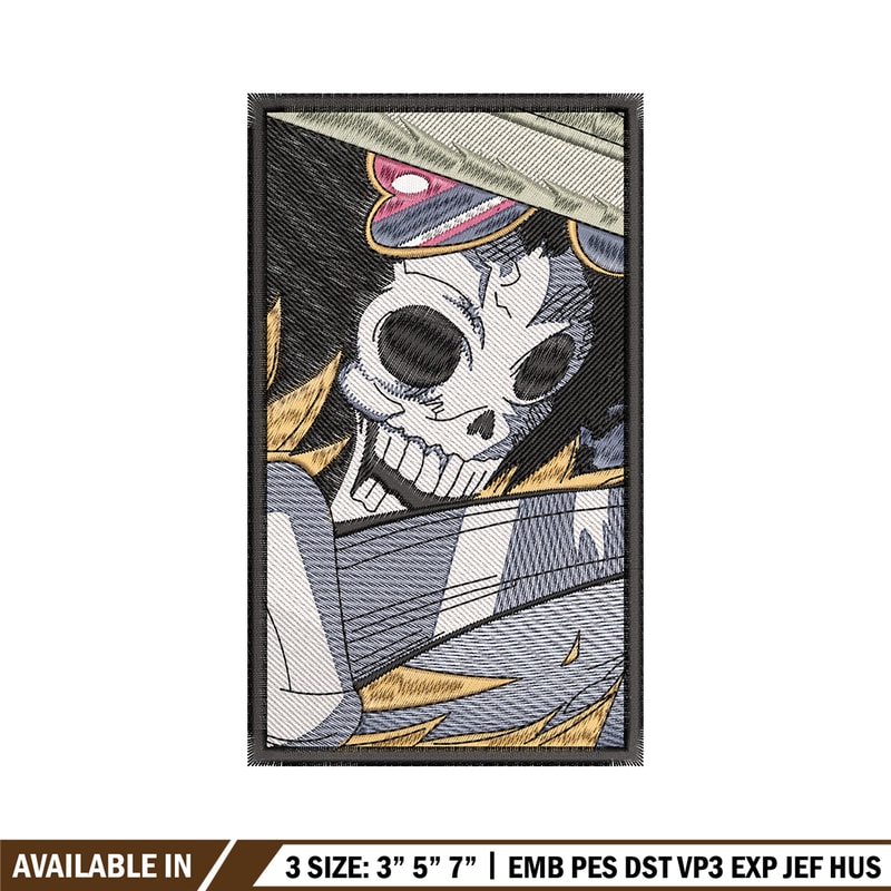 Brook poster breathing embroidery design, One Piece embroidery, logo shirt, anime design, anime shirt, Digital download.jpg