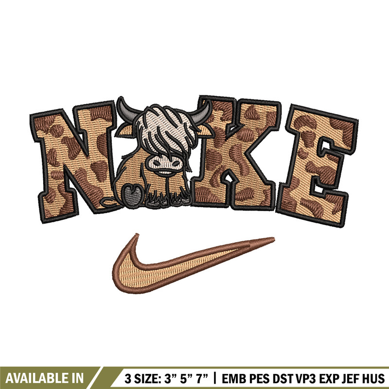 Brown cow x nike embroidery design, Nike embroidery, Embroidery file, Embroidery shirt, Nike design, Digital download.jpg