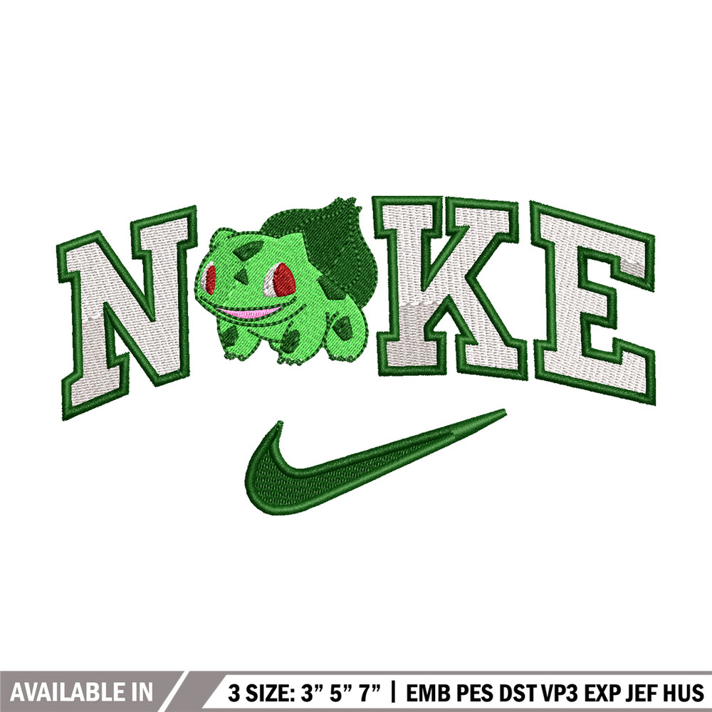 Bubasaur Nike Logo embroidery design, Pokemon embroidery, Nike design, logo shirt, Embroidery shirt, Digital download..jpg