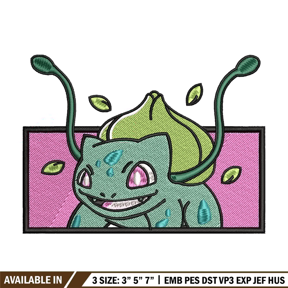 Bubasaur embroidery design, Pokemon embroidery, embroidery file, anime design, anime shirt, Digital download.jpg