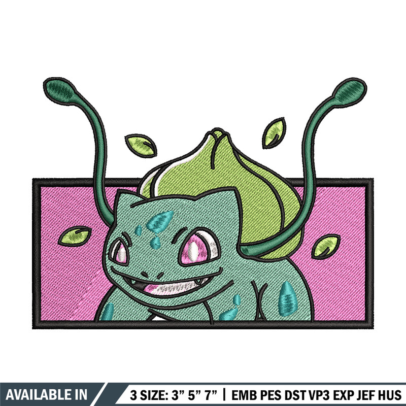 Bubasaur embroidery design, Pokemon embroidery, embroidery file, anime design, anime shirt, Digital download.jpg