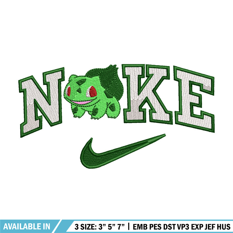 Bubasaur Nike Logo embroidery design, Pokemon embroidery, Nike design, logo shirt, Embroidery shirt, Digital download..jpg