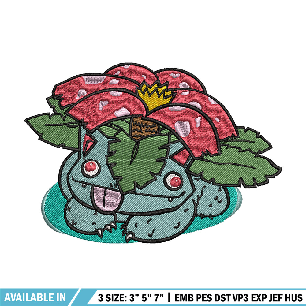 Bubasaur Pokemon embroidery design, Pokemon embroidery, Logo design, anime design, anime shirt, Digital download.jpg