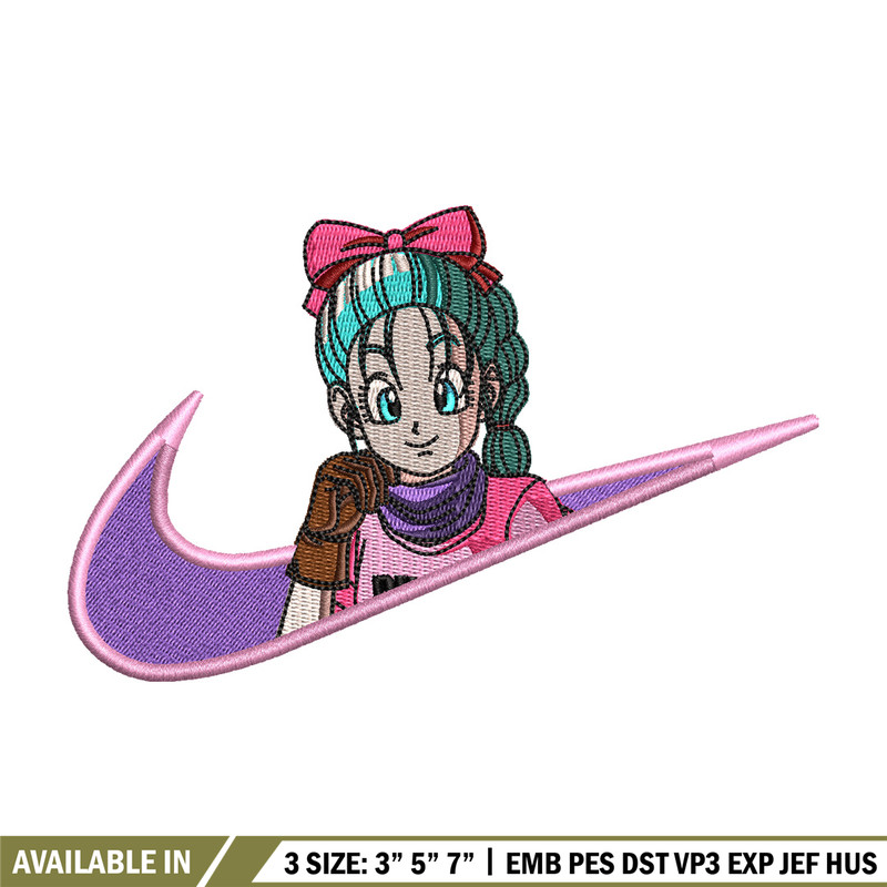Bulma nike embroidery design, Dragonball embroidery, Nike design, Embroidery shirt, Embroidery file, Digital download.jpg