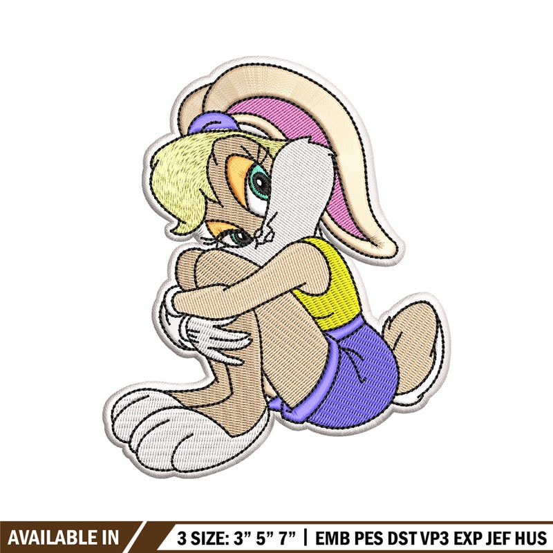 Bunny lady embroidery design, Cartoon embroidery, Embroidery file, Embroidery shirt, Emb design, Digital download.jpg