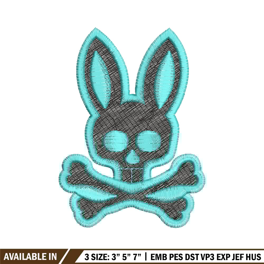 Bunny Skull Logo embroidery design, Bunny Skull embroidery, logo design, logo shirt, Embroidery shirt, Instant download.jpg