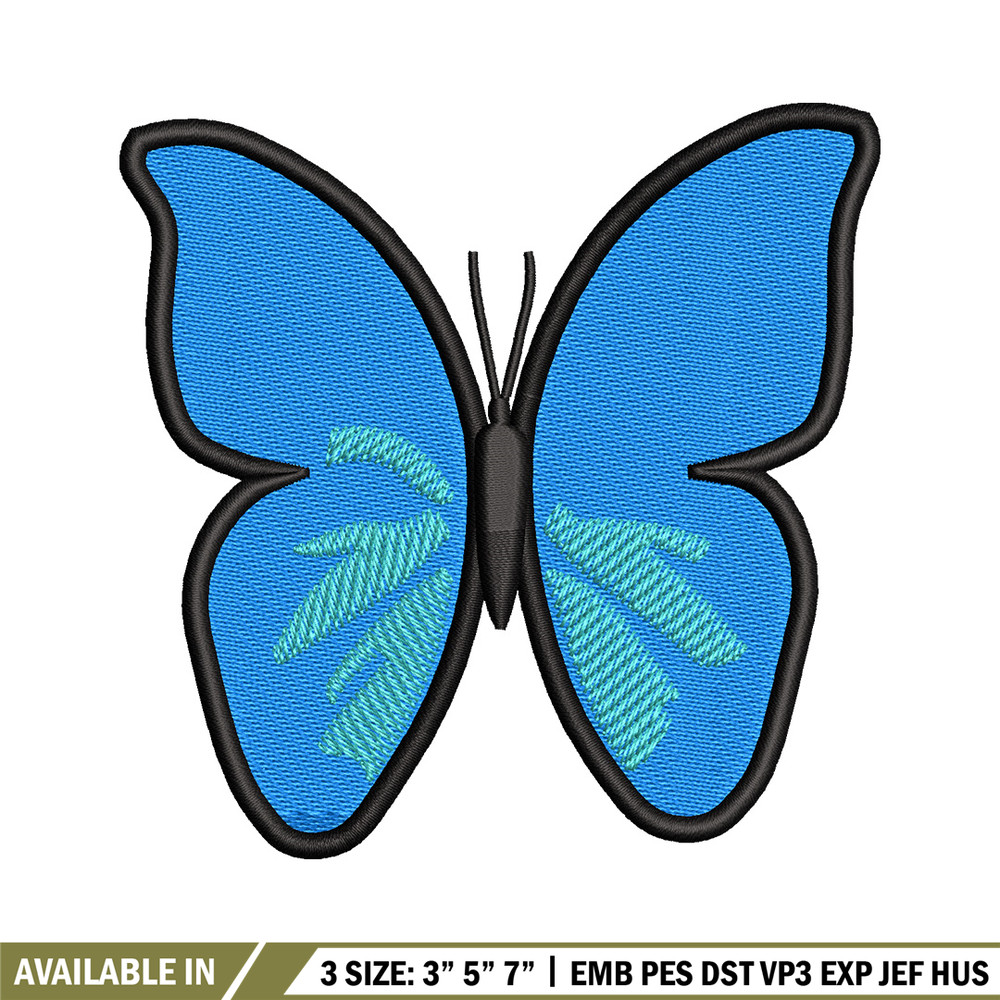 Butterfly blue embroidery design, Butterfly embroidery, Embroidery file, Embroidery shirt, Emb design, Digital download.jpg