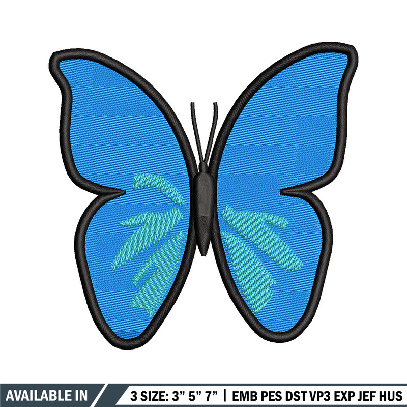 Butterfly blue embroidery design, Butterfly embroidery, Embroidery file, Embroidery shirt, Emb design, Digital download.jpg