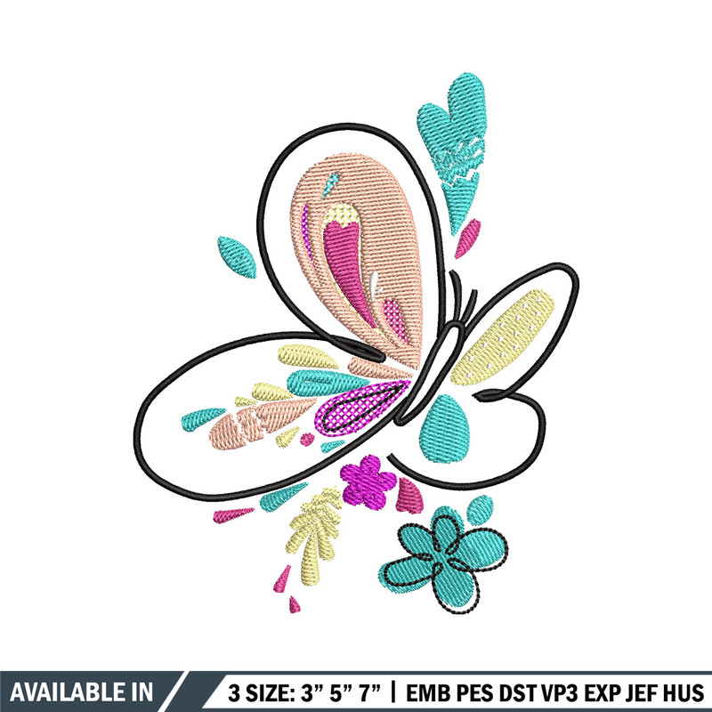 Butterfly color embroidery design, Butterfly embroidery, Embroidery file, Embroidery shirt, Emb design, Digital download.jpg