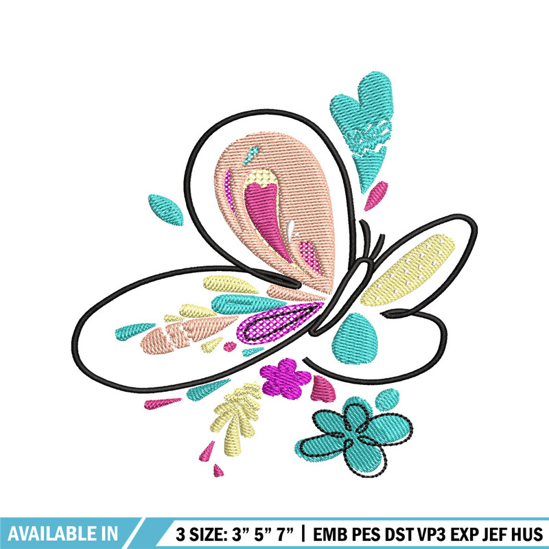 Butterfly Color Art embroidery design, Butterfly embroidery, logo design, embroidery file, logo shirt, Digital download..jpg