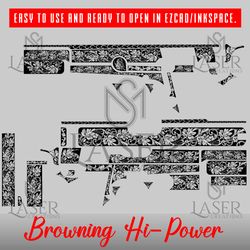 sm laser creations  browning hi-power scroll design