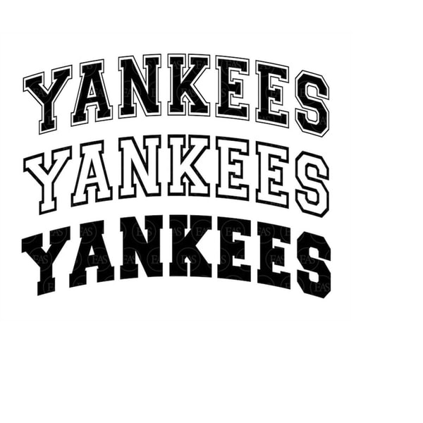 Yankees Overlay Yankees Svg, Yankees Arched Varsity Font, Go Yankees Svg, Ya | Inspire ...
