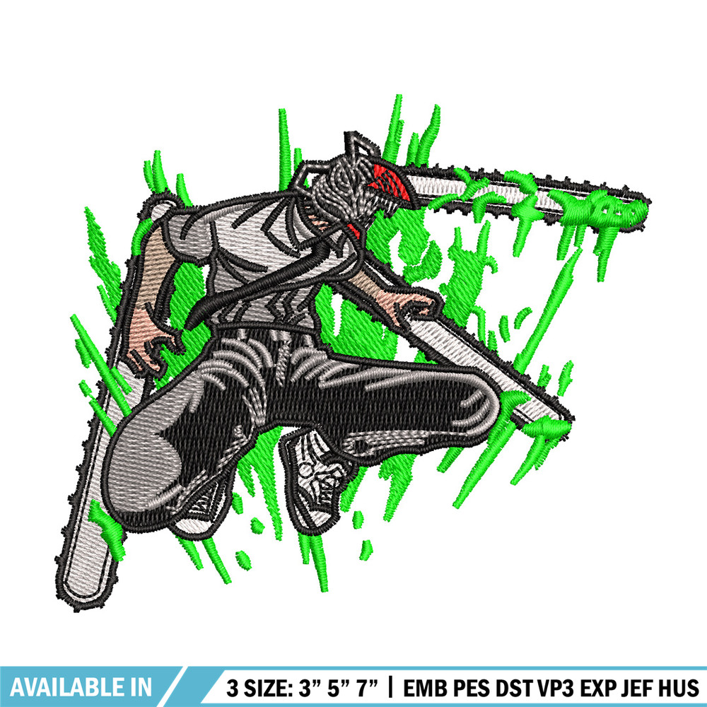 Chainsaw embroidery design, Chainsaw man embroidery, Anime design, Embroidery shirt, Embroidery file, Digital download.jpg