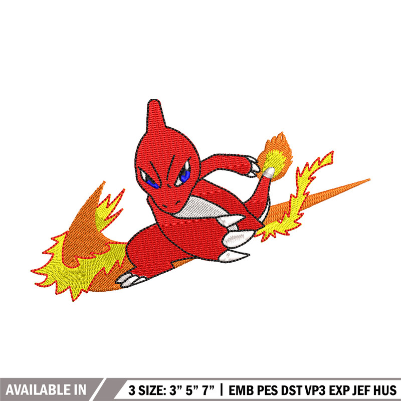 Charmeleon Nike embroidery design, Pokemon embroidery, embroidery file, anime design, anime shirt, Digital download.jpg