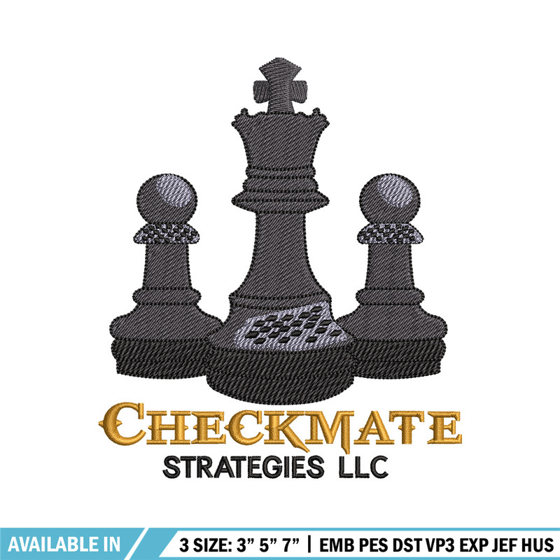 Check mate embroidery design, Chess embroidery, Embroidery file, Embroidery shirt, Emb design, Digital download.jpg