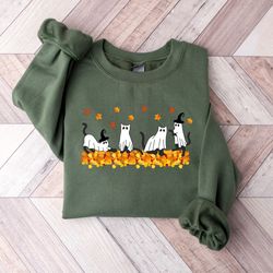 halloween sweatshirt, cat sweatshirt, cat tshirt, black cat shirt,2023 spooky season, ghost shirt,halloween sweater,cool