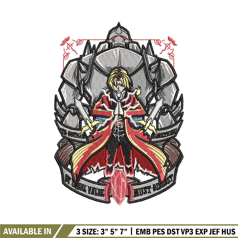 Full metal embroidery design, Full metal embroidery, Anime design, Embroidery shirt, Embroidery file, Digital download.jpg