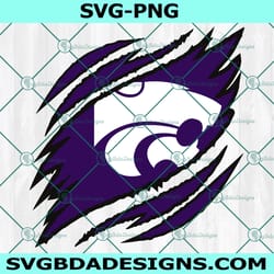 kansas state wildcats ripped claw svg, ncaa mascot university college svg, ncaa ripped claw svg, ncaa logo svg