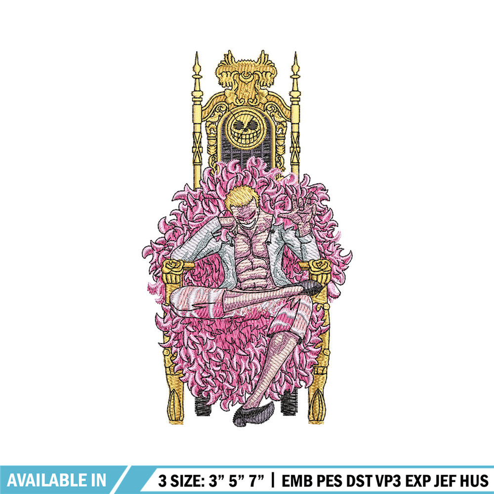 Doffy king embroidery design, One piece embroidery, Anime design, Embroidery shirt, Embroidery file, Digital download.jpg