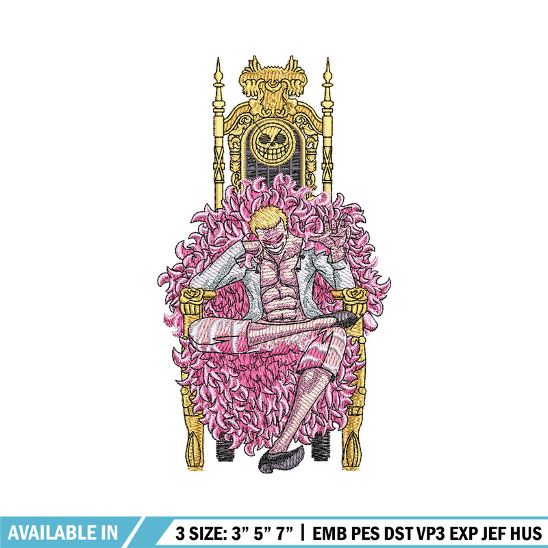 Doffy king embroidery design, One piece embroidery, Anime design, Embroidery shirt, Embroidery file, Digital download.jpg