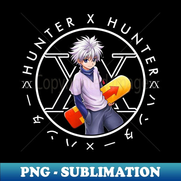 Killua Zoldyck Circle Text - Unique Sublimation PNG Download - Inspire ...